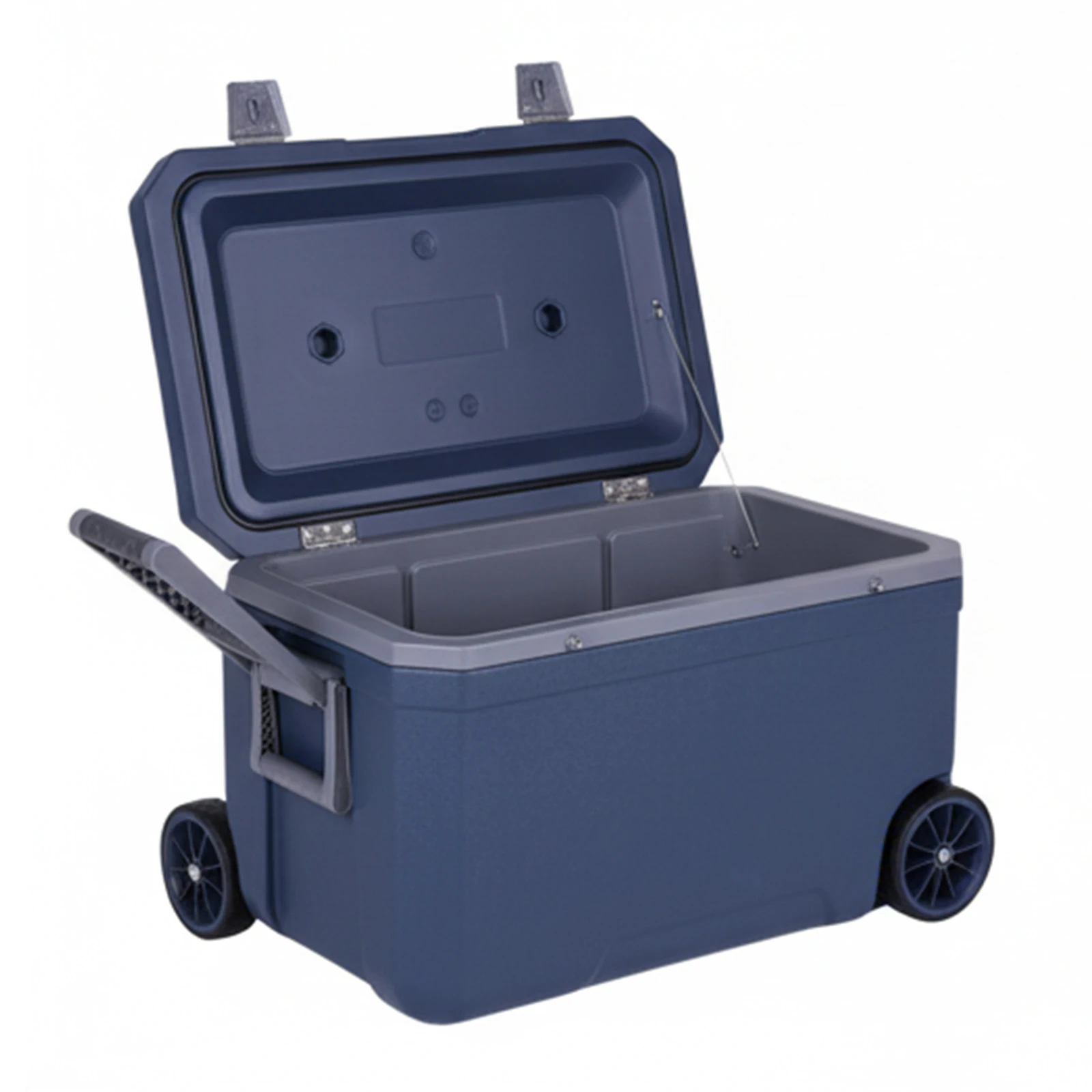 

Портативный изотермический контейнер-холодильник 70 л с жестким корпусом на колесах для автомобиля, на 30% легче, чем ротоформованный, для барбекю и кемпинга