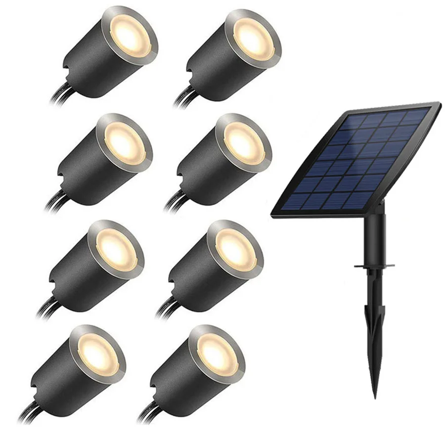 

Solar Recessed LED Deck Light Kits φ32mm Outdoor Solar In Ground Light Landscape Light IP67 for Garden Steps Stair Floor Decor