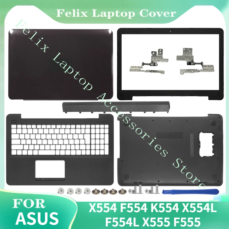 

New Original For ASUS X554 F554 K554 X554L F554L X555 F555 Laptop LCD Back Cover/Front Bezel/Hinges/Palmrest/Bottom Case black