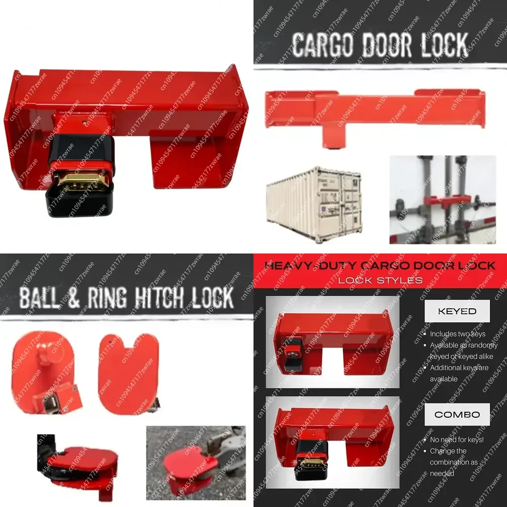 Steel Heavy Duty Cargo Door Lock Red Door Padlock Trailer For Lock Shipping Container Lock Hardware Tool