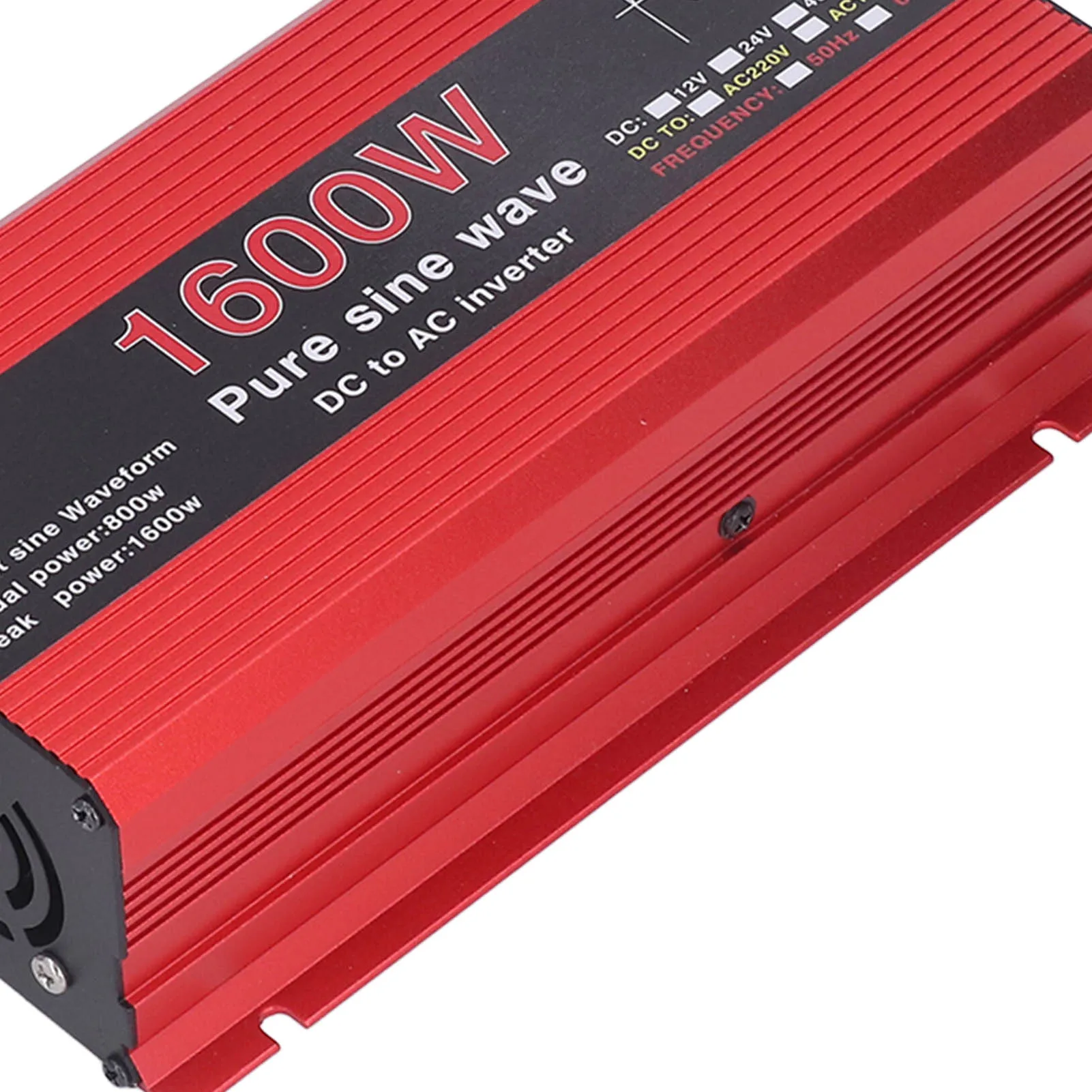 Inversor de onda sinusoidal pura 1600W protector de aleación de aluminio inversor Solar de coche al aire libre para barco DC12V a AC220V