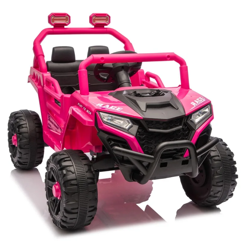 Pink 2-Seater Kids Electric ATV Ride On Car with LED Lights Off-Road Toy Vehicle for Children Outdoor Play