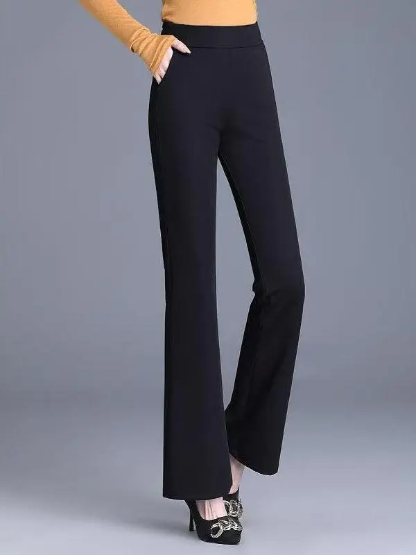 Women's Casual Flared Pants High Waist Loose Slimming Comfortable l Waist Effect 3D Asymmetric Casual Trousers
