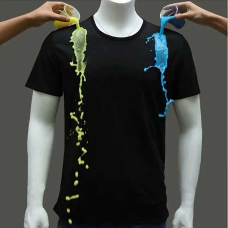 Waterproof Quick-Dry Nano Tech Men's T-Shirt Creative Sport Sweat Shirt Short Sleeves Breathable Fashionable M-Code Delivery