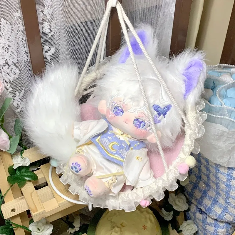 

20 см аниме-атрибуты Hu Die Kawaii, хлопковая кукла для косплея, тело со скелетом, мультяшное платье, мягкие плюшевые игрушки, фигурки, подарки для фанатов