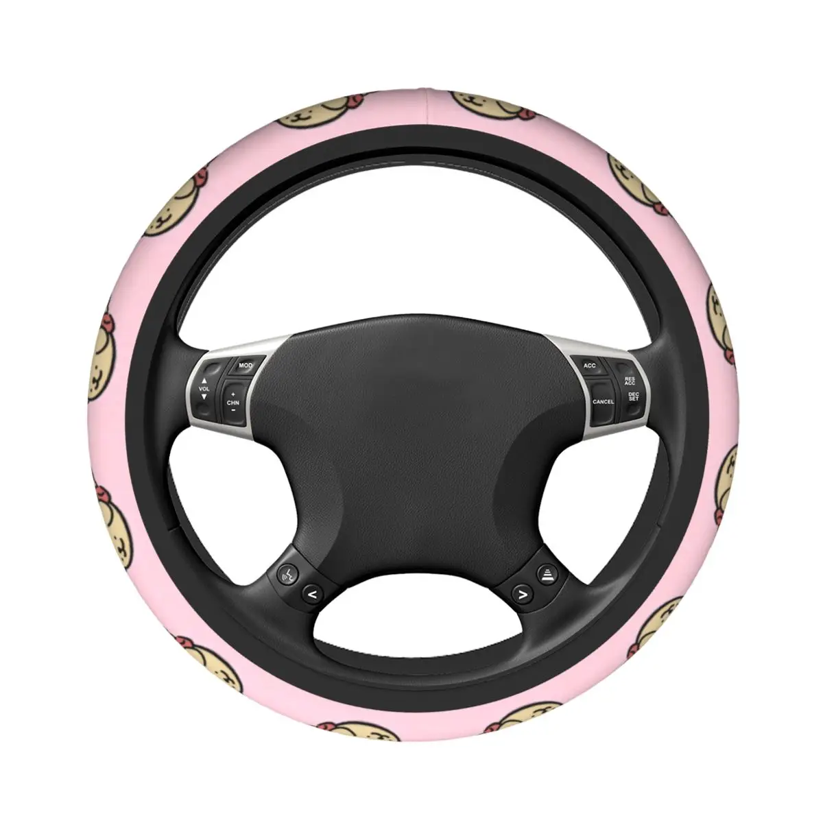 

Car Steering Wheel Cover Line Puppy Maltese Auto Decoration Soft Comfy Custom Automotive Supplies for 14.5-15Inches