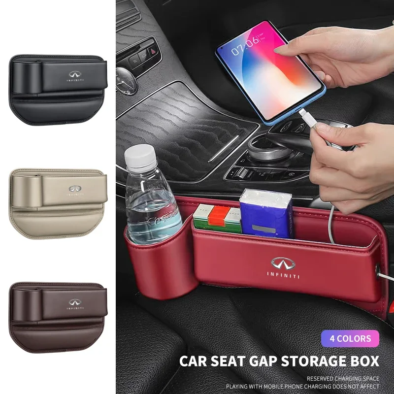 

Органайзер для автомобильного сиденья, консоль, щелевой наполнитель, боковой ящик для хранения с подстаканником для логотипа Infiniti Q50 Q70 QX70 FX35 Q30 G37 QX60