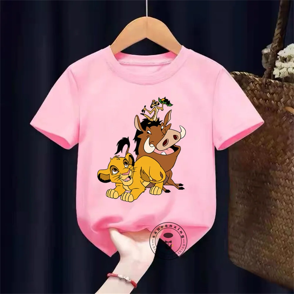 Cool Lion King Summer Set Vibrant Cartoon Printed T-Shirts Shorts for Children Comfortable Casual Perfect for a Day at the Park