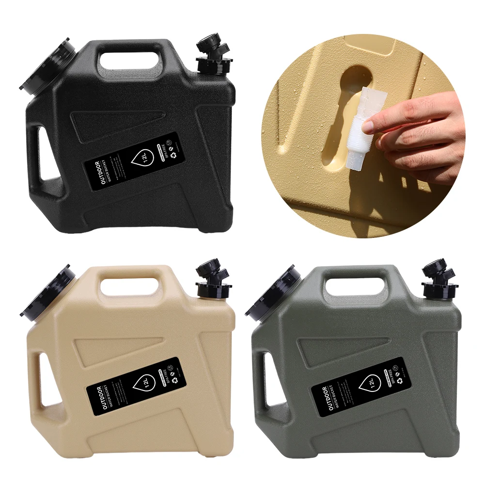 

12L Camping Water Container with Spigot Water Storage Jug Large Capacity Drinking Water Bucket for Vehicle Car Outdoor Camping