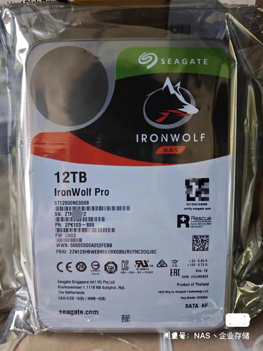 

FOR NEW IronWolf Pro 12TB 7200RPM SATA 6Gb/s 3.5" NAS HDD ST12000NE0008