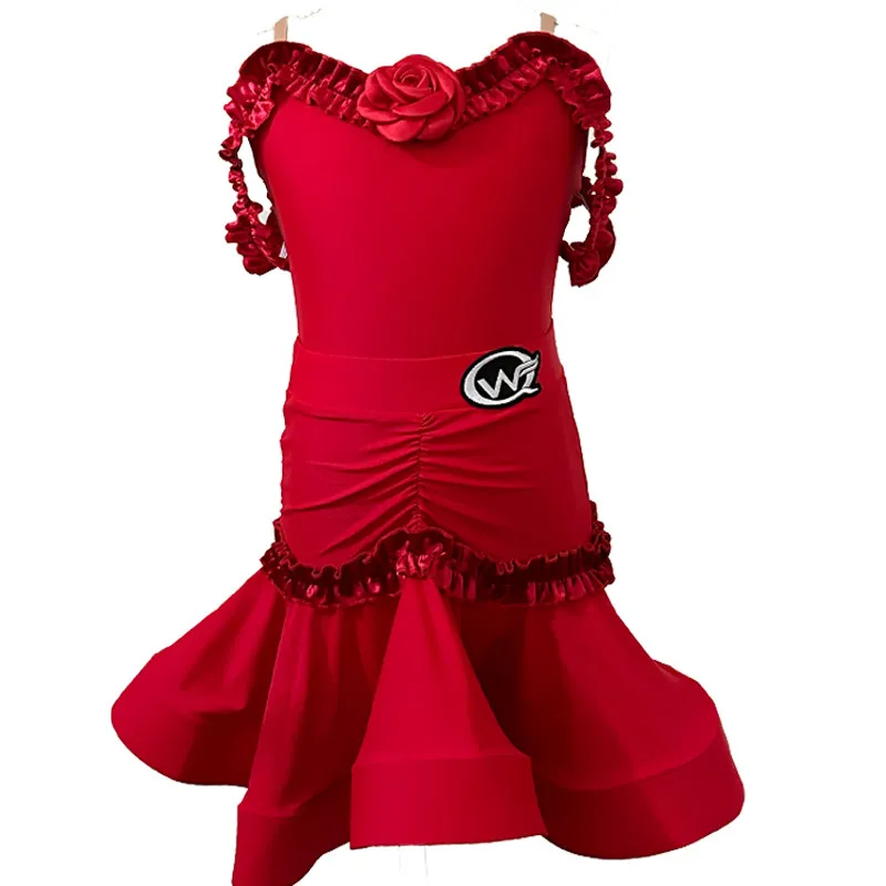 new-style-children's-latin-dance-costumes-girls'-dance-training-suits-and-performance-dresses-professional-latin-dance-skirts