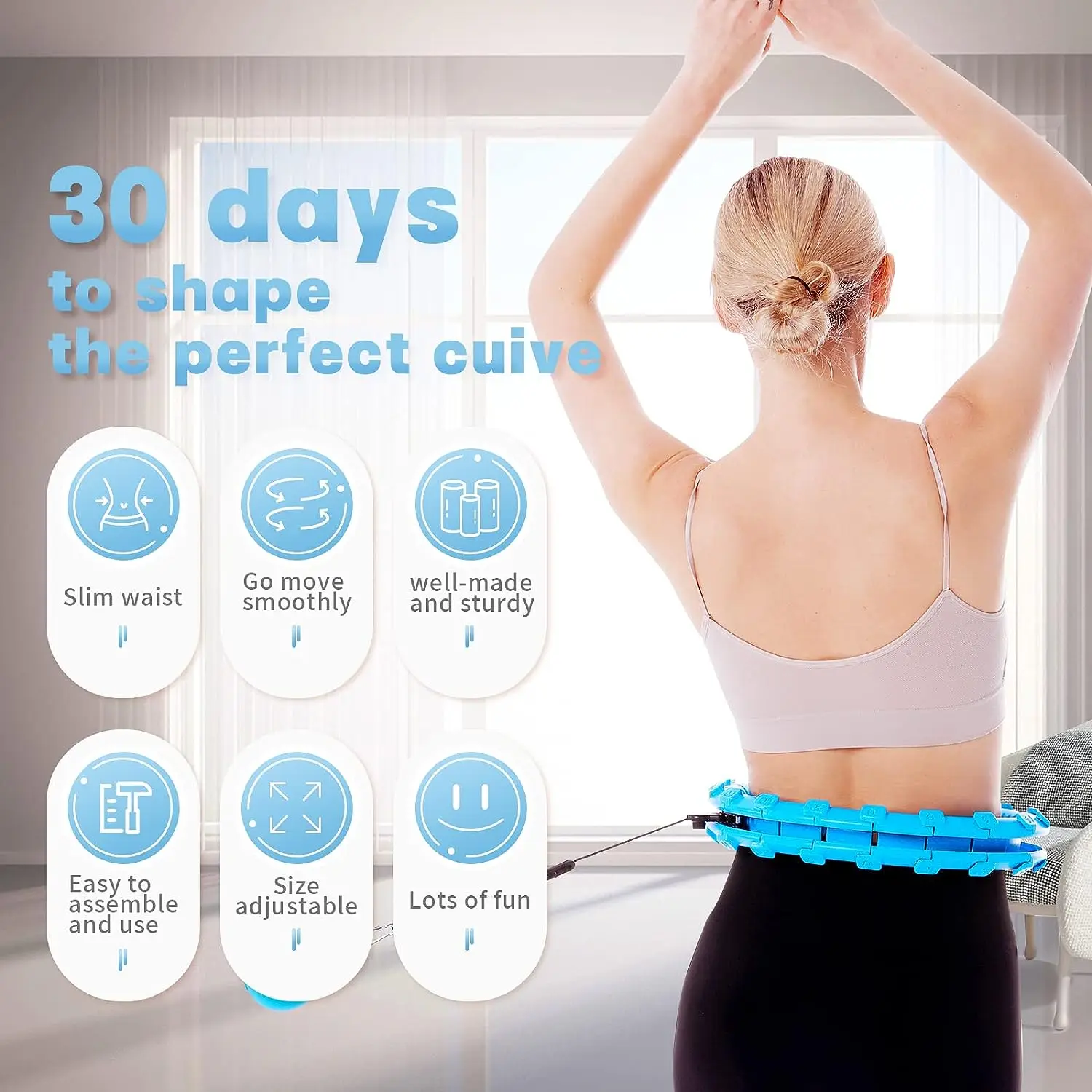 Weighted Hula Circle Hoops for Adults Weight Loss Plus Size for Adults Smart Exercise