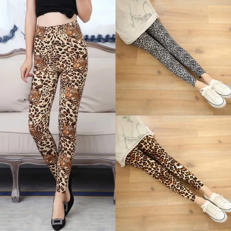 Trendy Women Leggings Slim Fit High Stretchy Soft Leopard Print