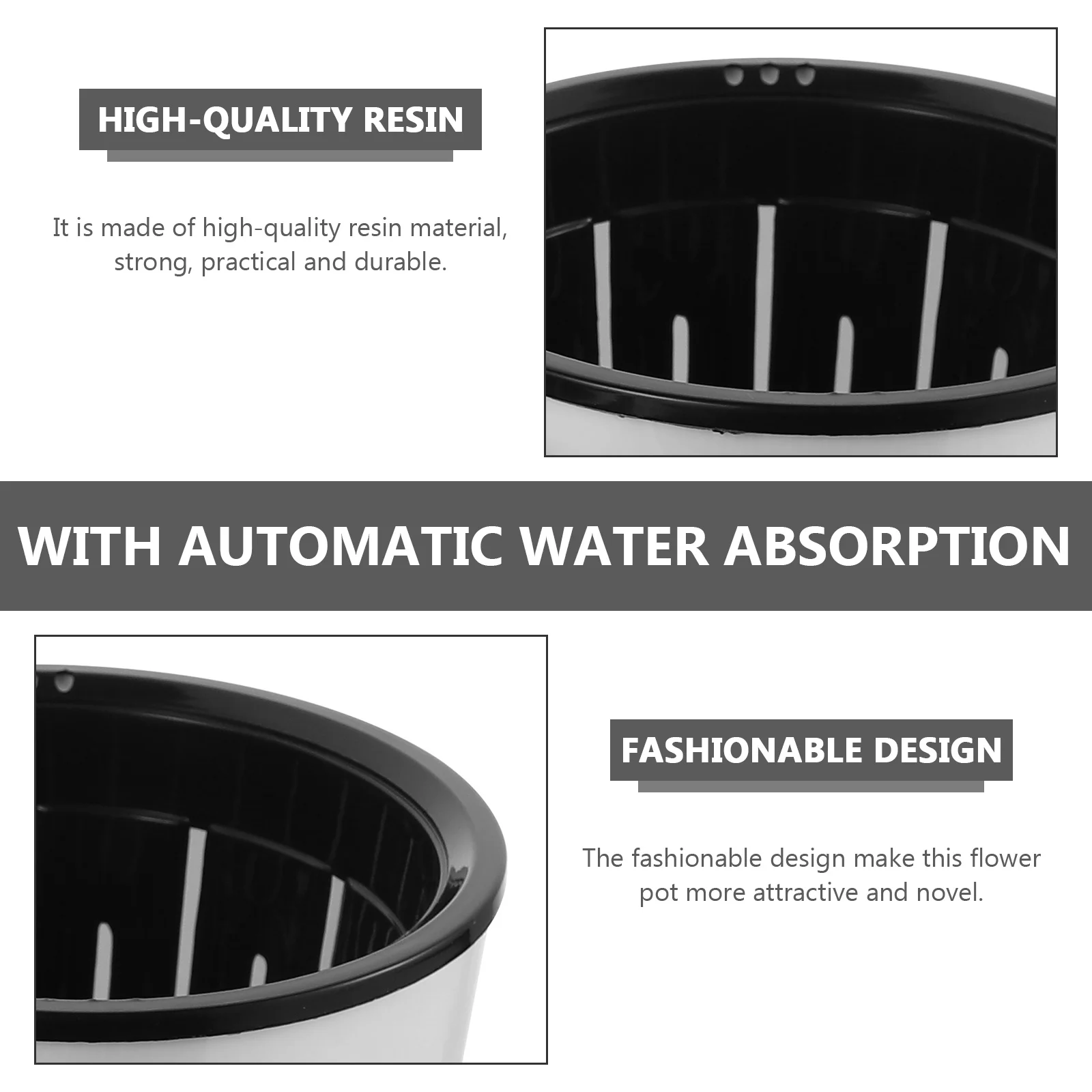 

3pcs Self Watering Plant Pots Resin Flower Basin For Succulents Automatic Watering Planter Garden Planter Pot Plants Water