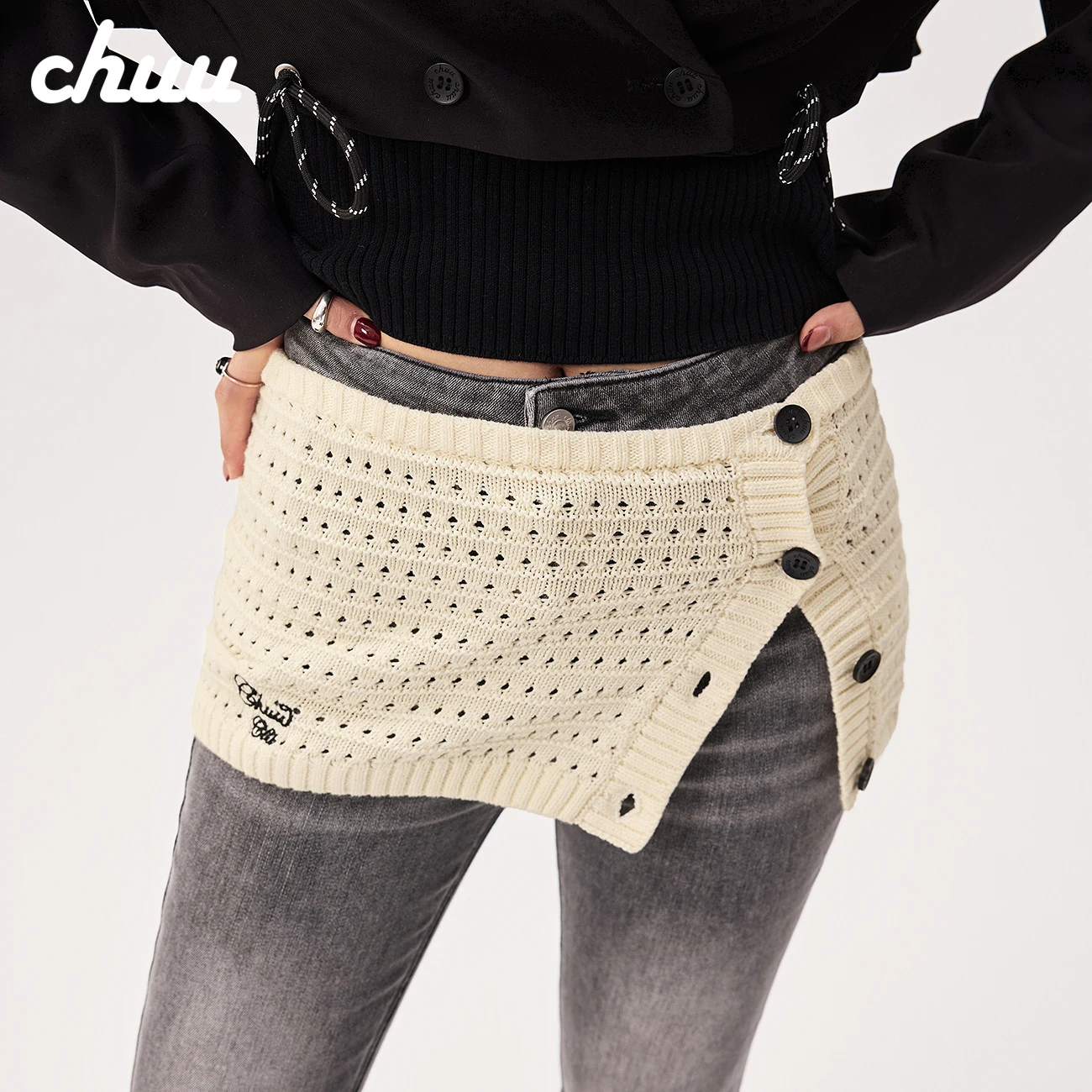 embroidered-letter-knitted-curtain-women's-casual-style-multi-buckled-spring-autumn-new-product-fashion-accessory