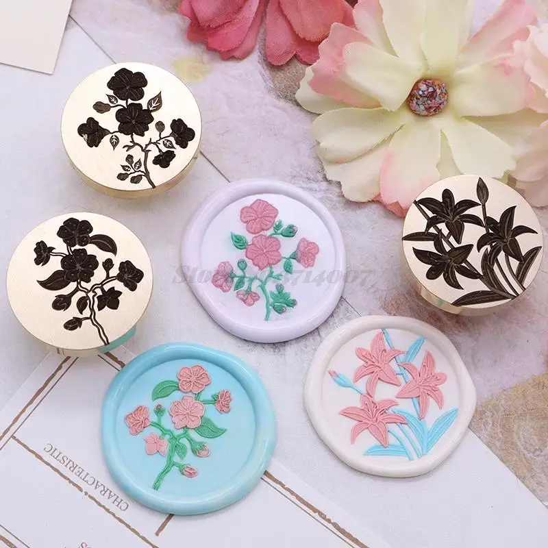 Plant Seal Butterfly Hand Wax Seal Stamp Retro Flower Rose Bride Sea Island Sealing Scrapbooking Wedding Invitation Cards