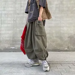 Harajuku Y2k Baggy Cargo Pants Joggers Streetwear Ankle-Length Casual Harem Long Trousers Men Wide Leg Oversize 2024 New