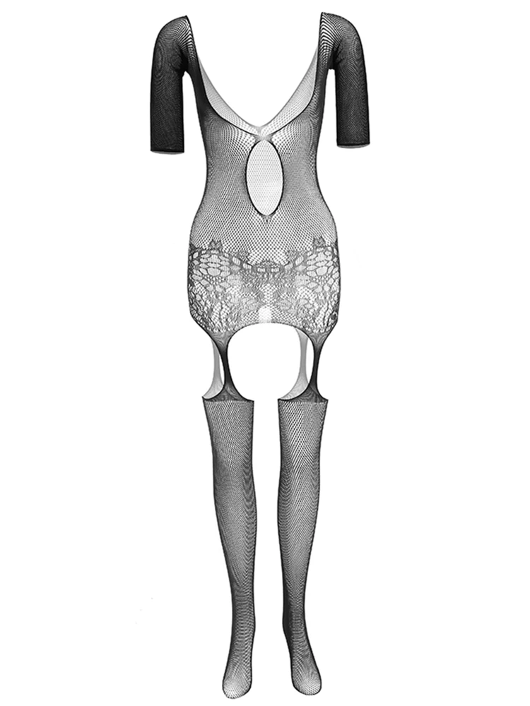 

Hot Women Hollow Out Fishnet Full Body Stockings Clothing Adult Male Underwear Exotic Erotic Bodysuit Mesh See Through Jumpsuit