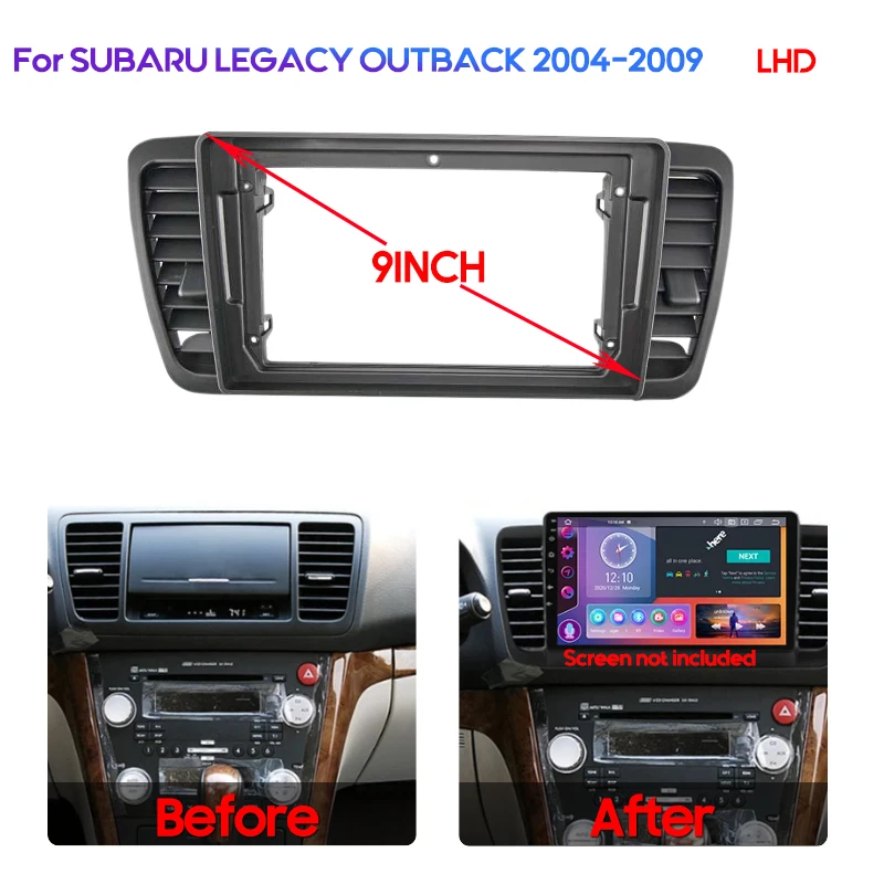 For SUBARU 2004-2009 LEGACY OUTBACK 9INCH Car Radio Fascia frame Android DVD Stereo audio screen multimedia video player cables