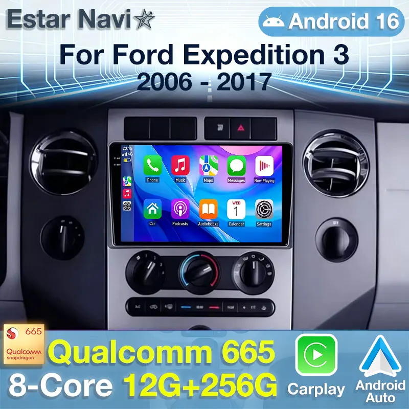 Android 16 Car Radio For Ford Expedition 3 2006 - 2017 Multimedia Stereo Player NAVI Head Unit Wireless Carplay 360 Camera BT 5G