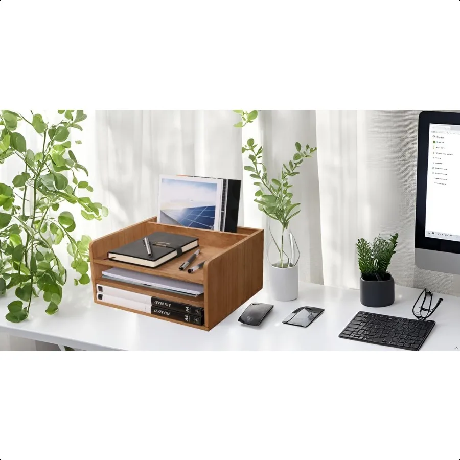3-х уровневый настольный лоток для писем для офисного стола, органайзера и аксессуаров, деревянная папка для файлов, держатель для бумажных документов, органайзер для почты, сор.