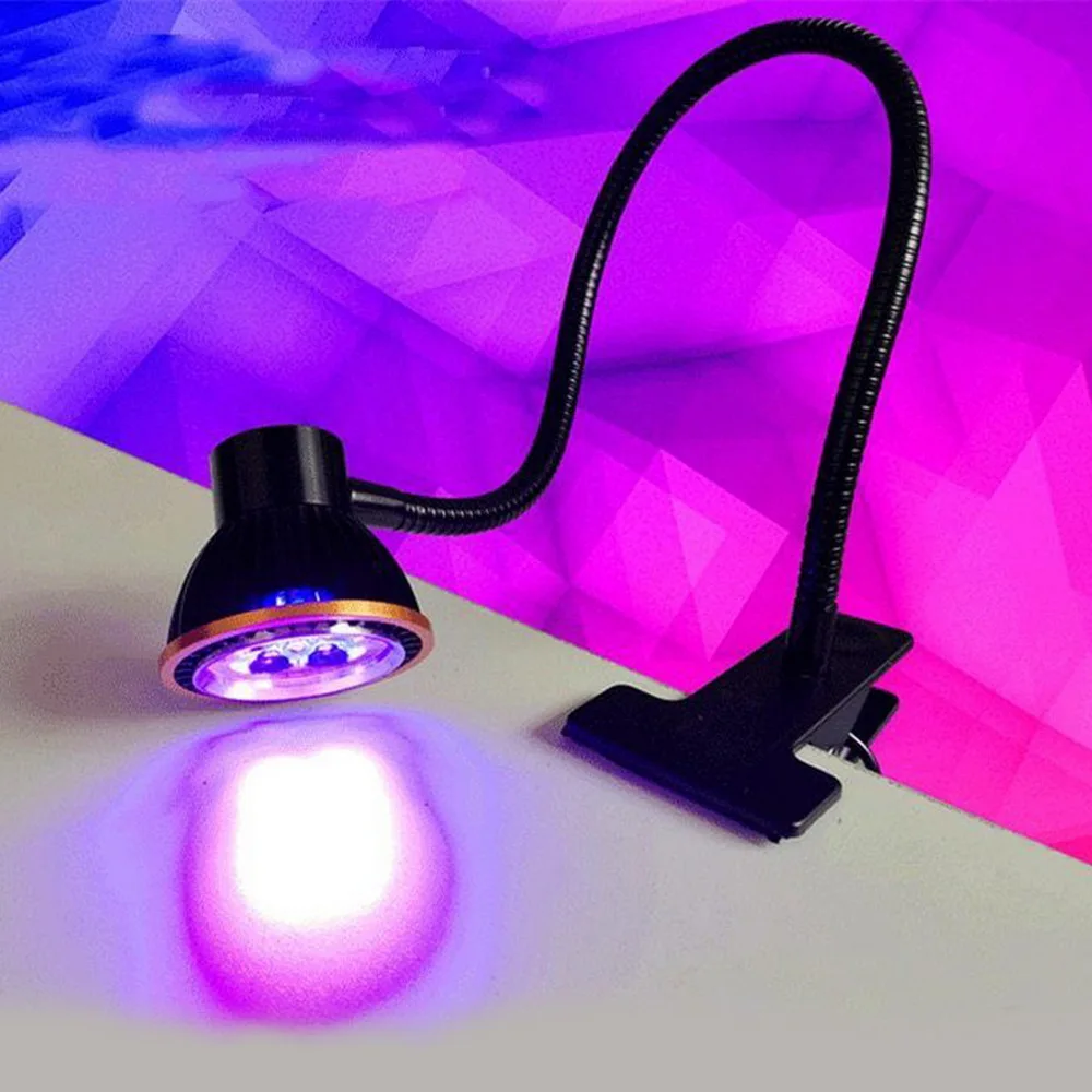 50W 365nm 395nm Ultraviolet Nail Dryer LED UV Glue Curing Lamp Green Gooseneck Purple Light Tool