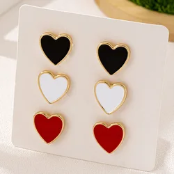 stud earrings for women set elegant dripping heart shape Valentine's Day banquet party gift fashion jewelry DE137