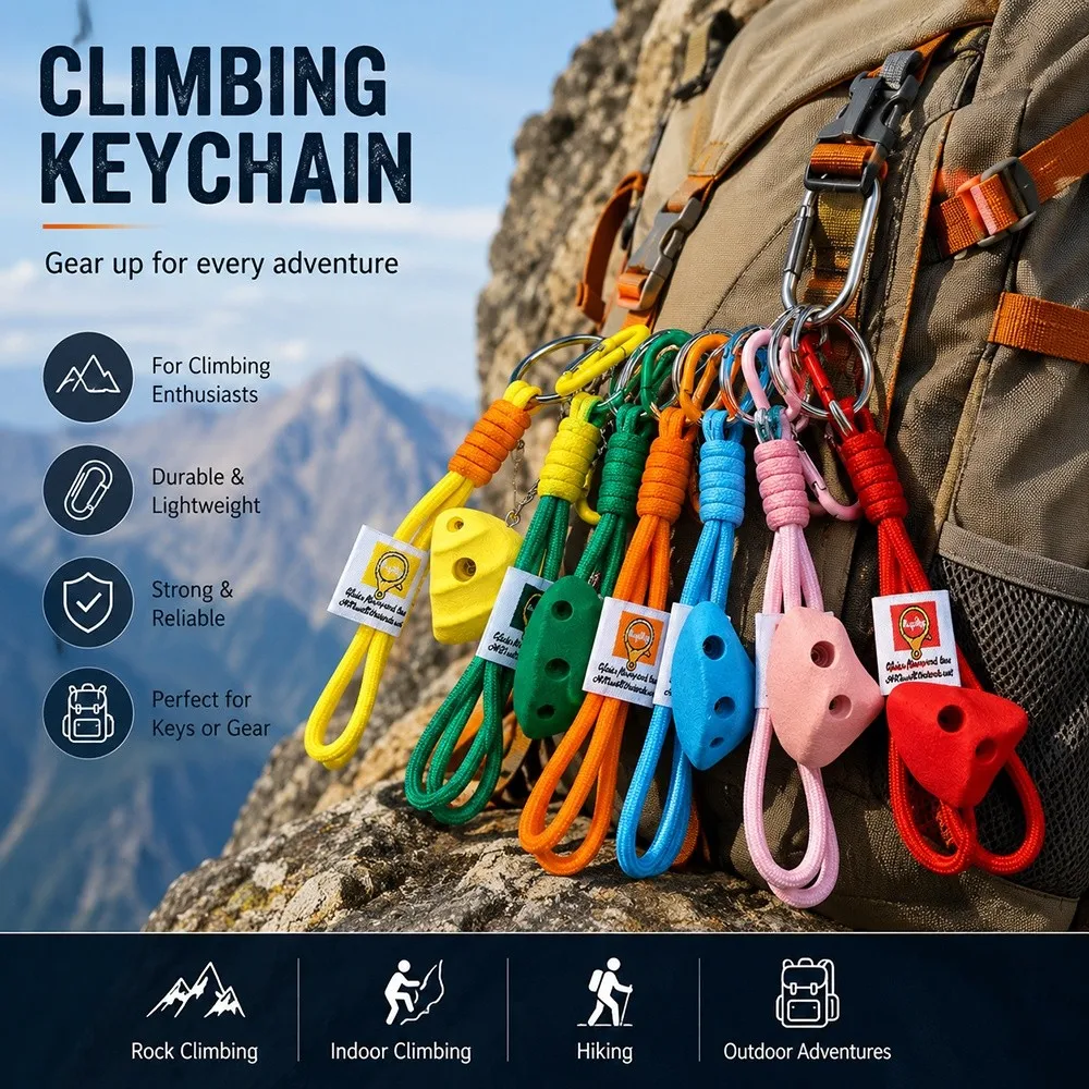 3D Printed Climbing Keychain Wristband Design Handmade Rock Climbing Pendant Creative Shape Climbing Accessories