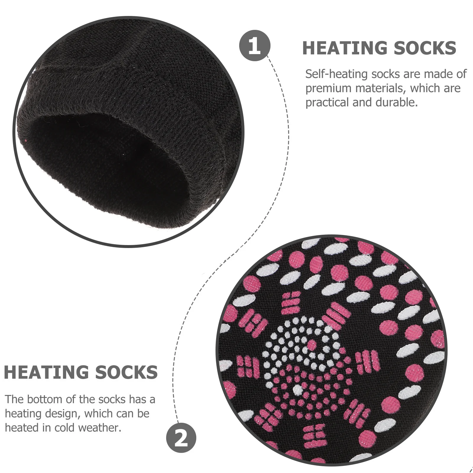 

Massaging Socks Self-Heating Far Infrared Padded Cotton Black Anti-Slip Dots for Yoga Pilates Karate Tourmaline Blood