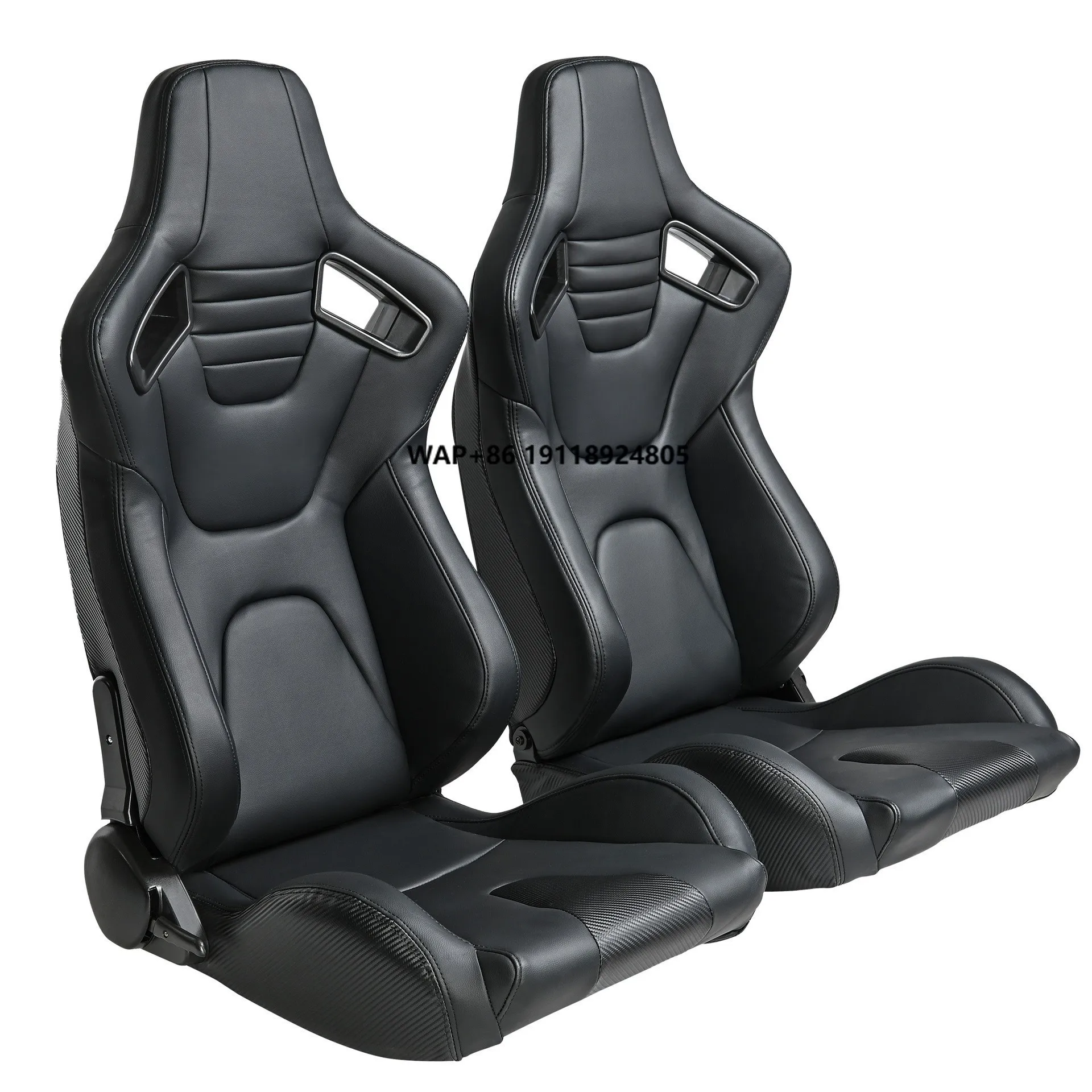 

North American Racing Chair Several-Shaped Modified Black PVC Car Seat Double Slide Factory Wholesale for Foreign Trade