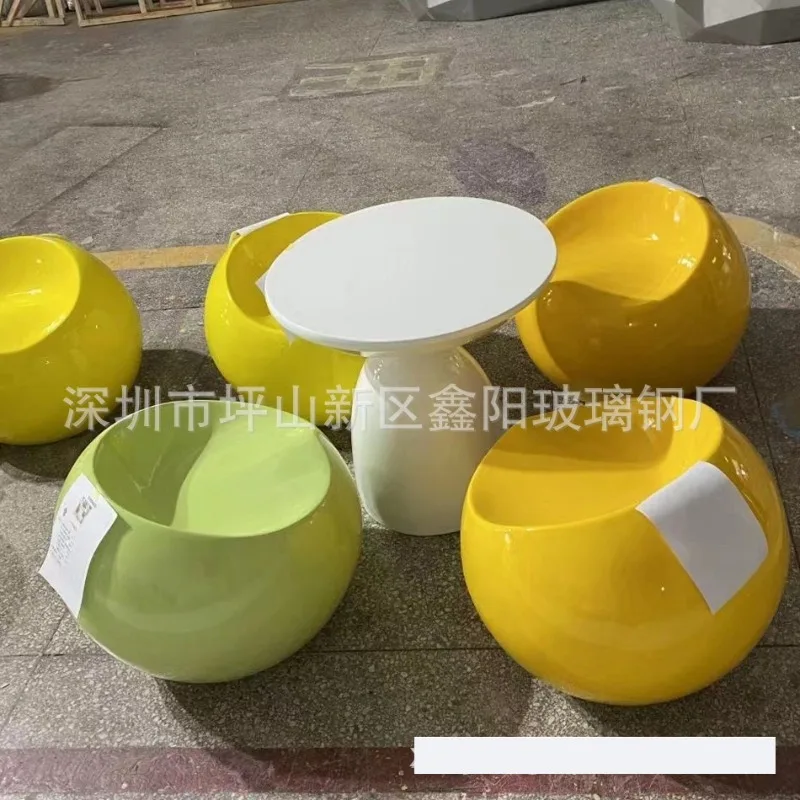 Indoor fiberglass spherical seat Sales department Clubhouse rest area Waiting for leisure chair Customized creative leisure chai