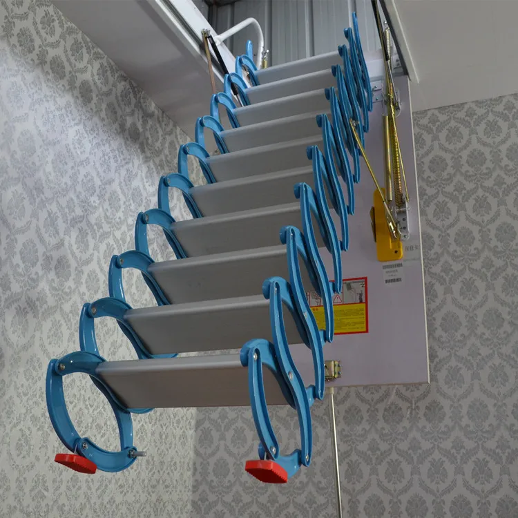 Thickened and widened loft stairs Home indoor telescopic villa Duplex lift folding stairs