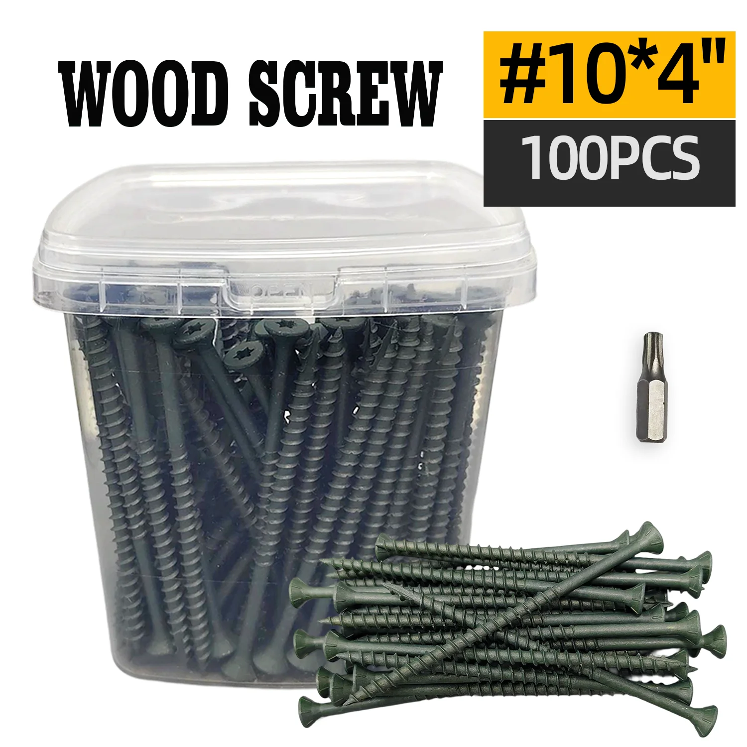 

Wooden Screw3 To 4in, VKKM Deck Screw # 10, T25 Star Bit Above 1500 Hour Salt Spray Coating Outdoor Decking Screws，Green.