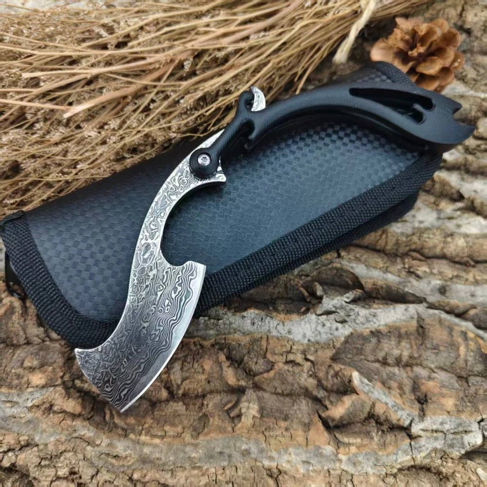 

Складной карманный нож Damascus Blade G10 с рукоятью из G10, многофункциональный EDC-нож с рунами, незаменимый инструмент для кемпинга и туризма