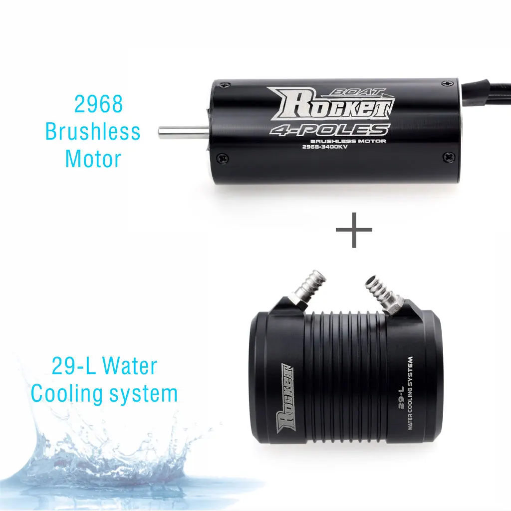 Surpass Hobby Rocket 2968 3800/3400/4000KV Waterproof Brushless Motor with Water Cooling Jacket for RC Boat Feilun Fishing Boat