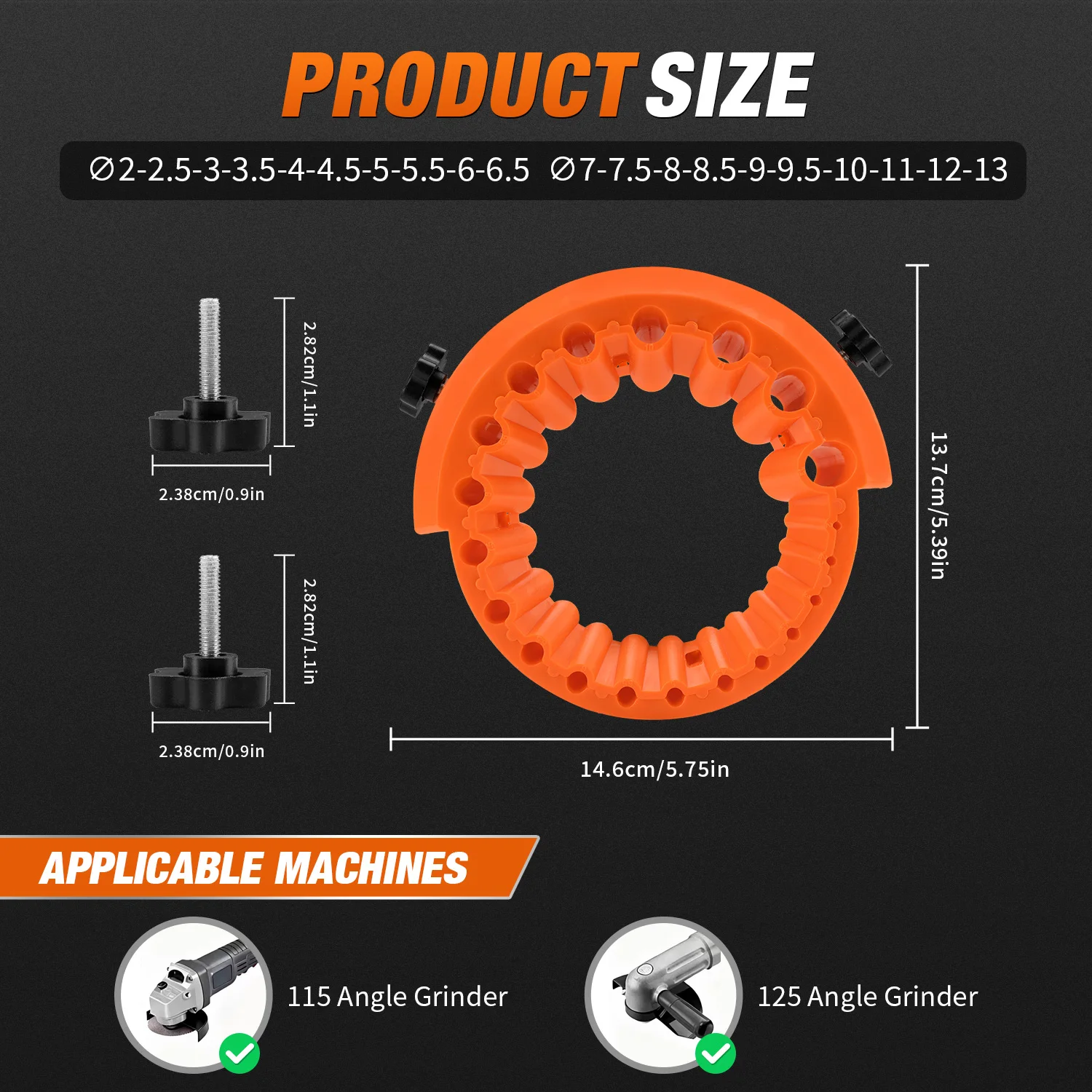 Multi-specification Drill Bit Sharpener Grinder 2-13mm 20 Holes Portable Drill Power Abrasive Auxiliary Tool For 115/125 Grinder