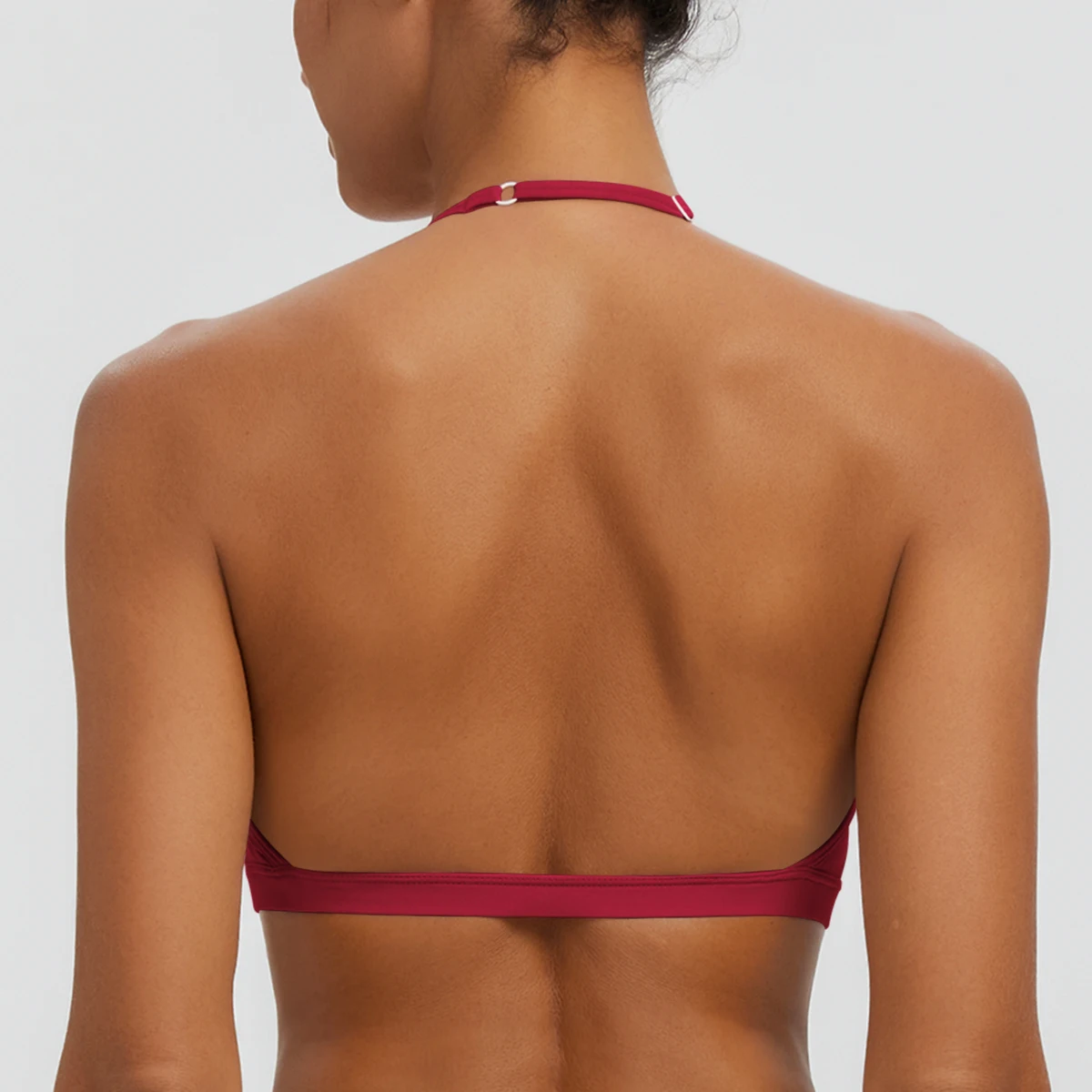 Damen-Sommer-Tanktops, einfarbig, mit Raffung, Yoga-BH, sexy, schöner Rücken, dünne Schulterträger, Sport-BH, Fitness-BH, Lauf-BH – Detail 36