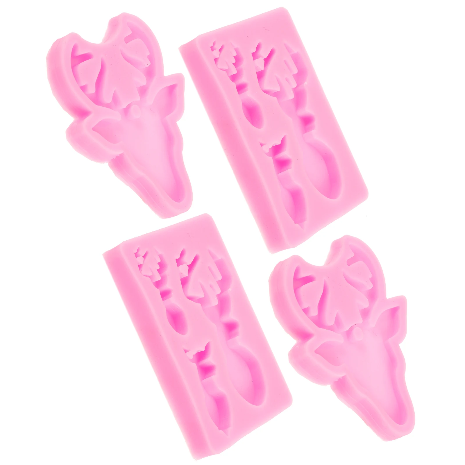 

1 set Deer Head Pendant Silicone Molds Pink DIY Keychain Animal Shaped Crafts Making Jewelry Supplies Flexible Durable Easy