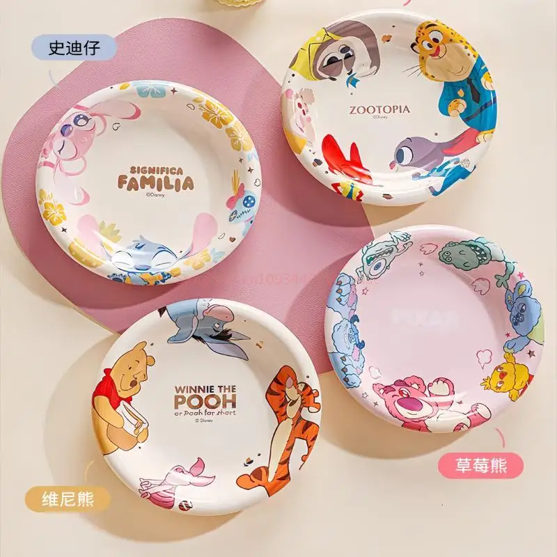 

Disney Stitch Winnie the Pooh Ceramic Dinnerware Set - Bowl Plate Cup Spoon Chopsticks for 1 Person Home Kitchen Birthday Gift