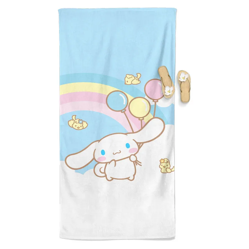 Sanrio Hello Kitty moja melodia Pochacco Kawaii ręcznik kreskówka letni przenośny ręcznik plażowy z włókna miękkie chłonne dziewczyna