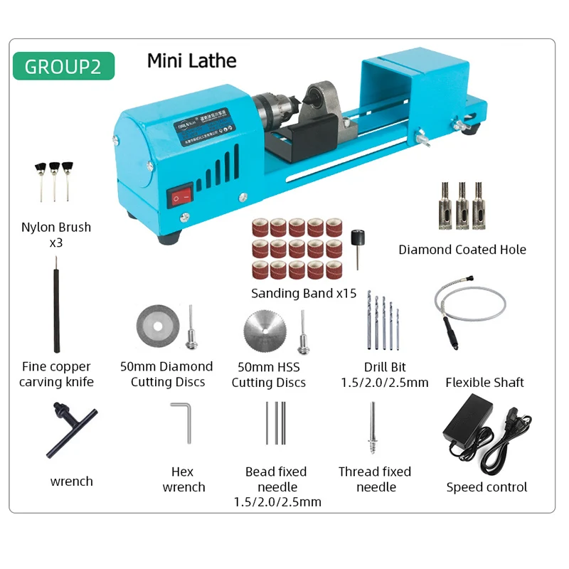 150W Mini Lathe Beads Machine Miniature Buddha Pearl Lathe DIY Woodworking Buddha Pearl Lathe Machine Drill Rotary Tool 12V/24V