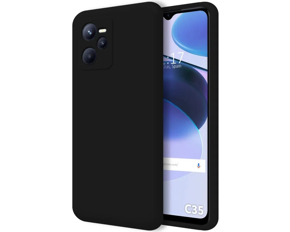 Ultra Soft liquid silicone case for Realme C35 black color