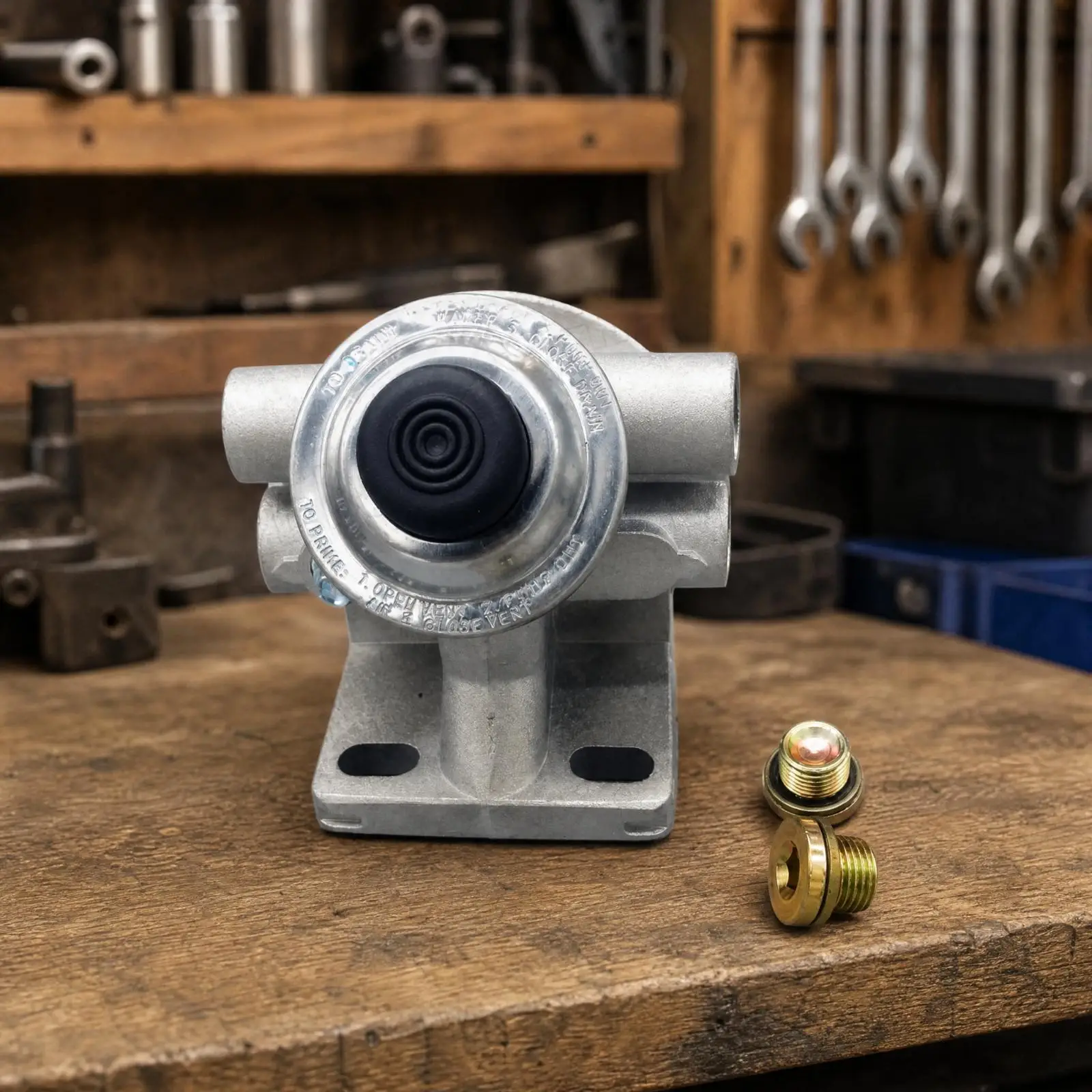 Industrial Seat Assembly for R90P EC210 Earthmover Fuel Water Separator Base with Hand Primer Pump