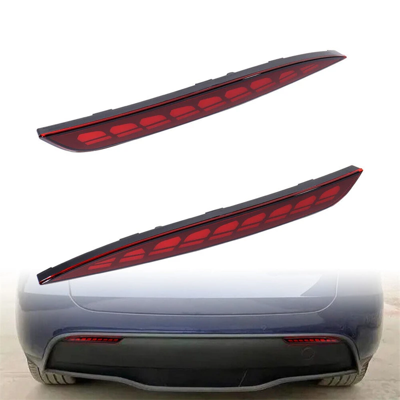 12V LED Rear Bumper Fog Lamp Brake Light For Tesla Model 3/Y 2021 2022  Scale Car Accessories