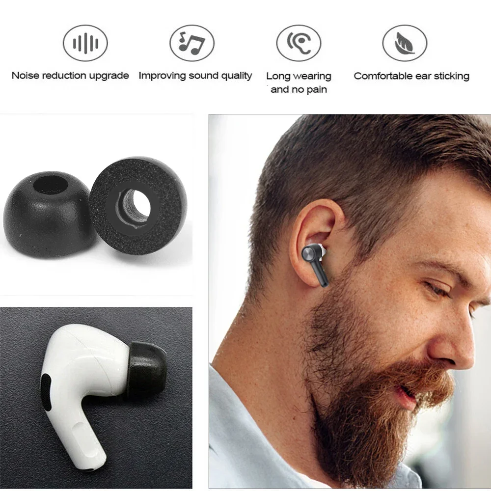 Memory Foam Earplugs para Samsung Galaxy Buds Pro, antiderrapante substituição Earbuds, Ear Pads, fones de ouvido Caps, Earartips, fones de ouvido, S, M, L, 1-6 pares