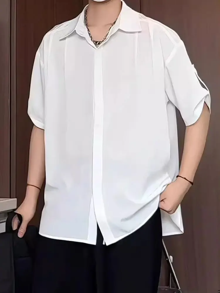 

White Ice Silk Seven Sve Мужская летняя тонкая драпировка высокого класса, повседневная свободная посадка, молодежная модная куртка на пуговицах