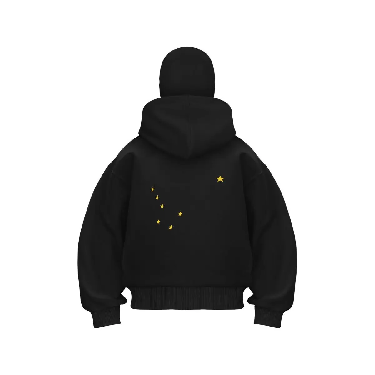 Yellow Stars Abstract, Flag Design Unisex Double Hooded Fall Winter Men Clothing Masked Outfit