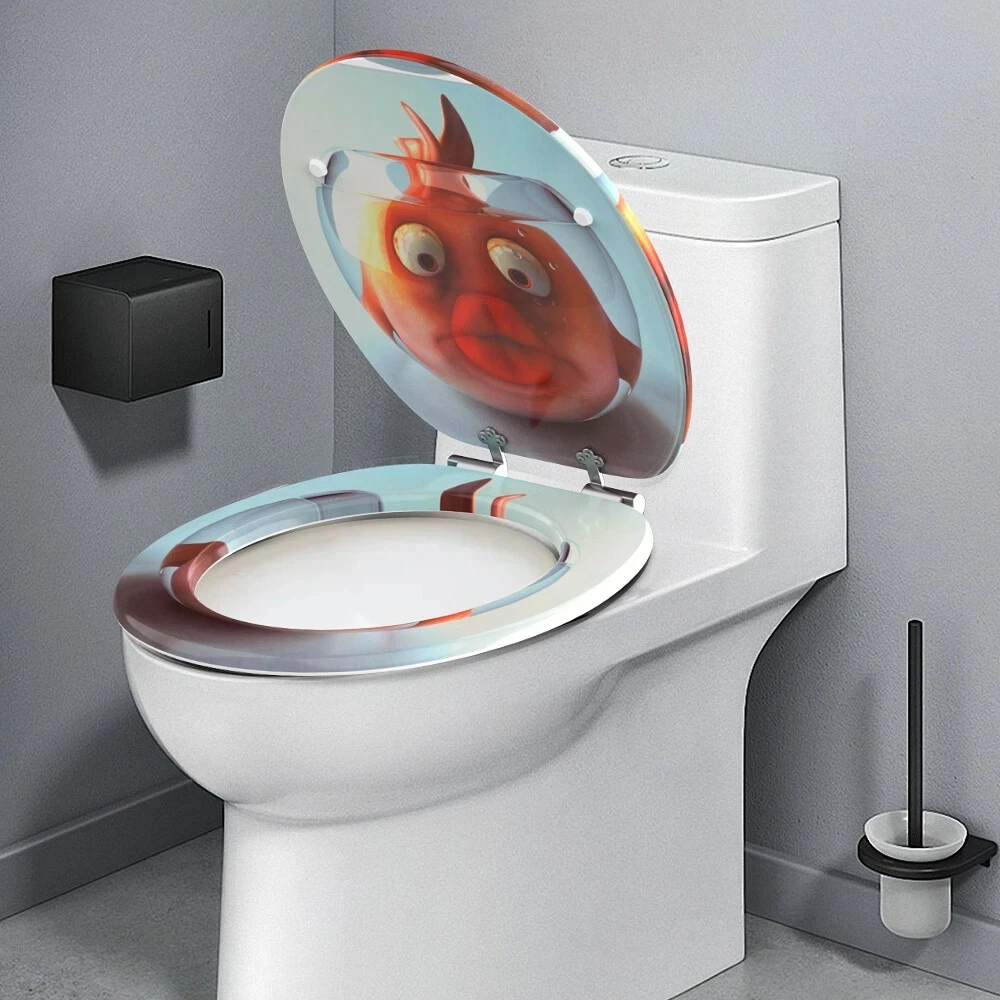 SINOBATH Toilettensitz mit Absenkautomatik WC-Sitz MDF Universelle Klobrille antibakteriell WC-Deckel Neues Design Motiv – Detail 19