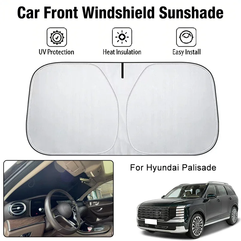 

Foldable Car Windshield Sun Shade UV Block Heat Insulation For Hyundai Palisade Interior Protection Accessories