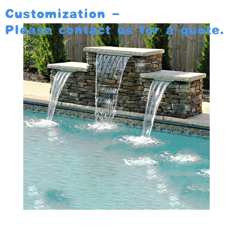 

custom.Artificial Cascade Wall Hanging Decoration Swimming Pool LED Lights Customized Waterfall Fountain